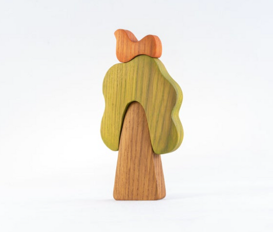 Waldorf wooden Oak Tree with the Bird - Chickadees Wooden Toys