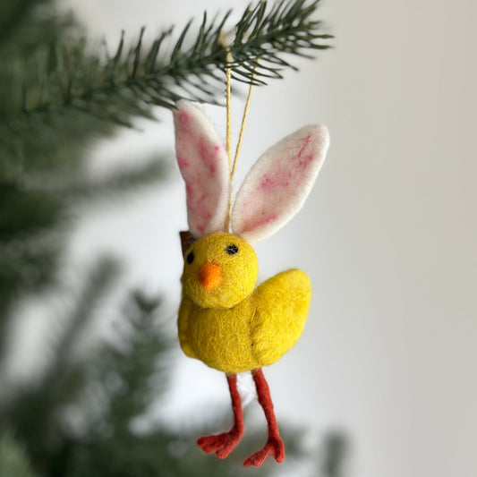 Mini Bunny Chick Ornament - Chickadees Wooden Toys