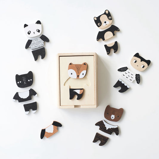 Mix & Match Animal Tiles - Chickadees Wooden Toys