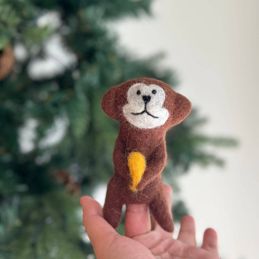Monkey Finger Puppet - Chickadees Wooden Toys