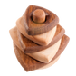 Wooden stacking toy in triangle shape from 2 types of wood