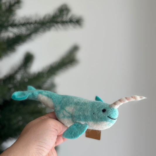 Narwhal Finger Puppet - Chickadees Wooden Toys