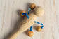 Organic Wooden Rattle toy with 4 beads