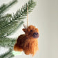 Needle Felted Highland Cow Ornament