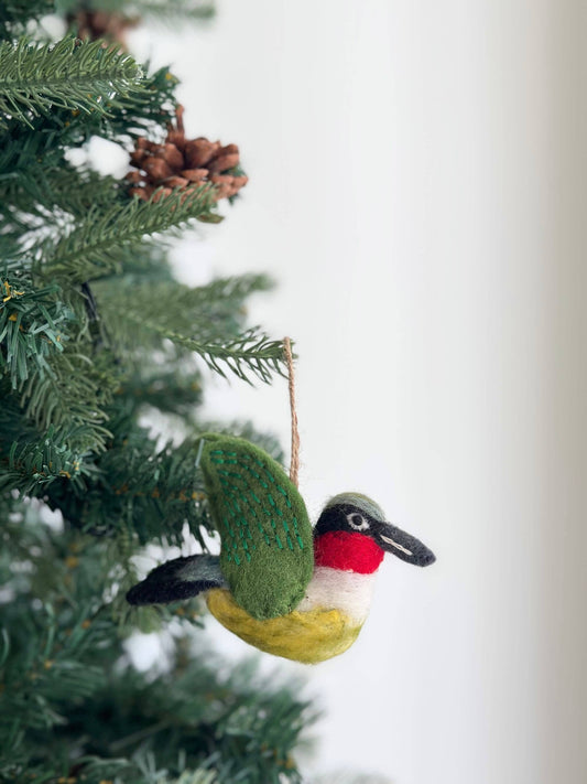 Needle Felted Hummingbird Ornament - Chickadees Wooden Toys
