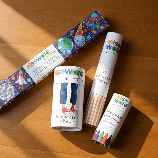 Outdoor Art Bundle | Chalk, Crayons, & Coloring Fun - Chickadees Wooden Toys