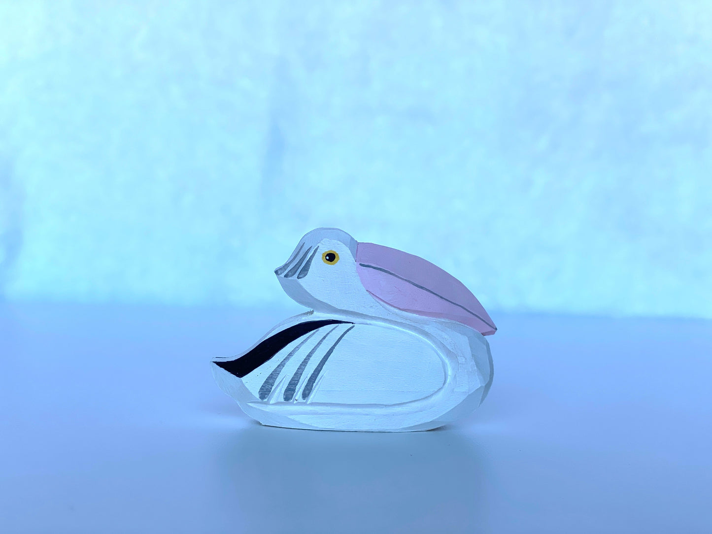 Hand Carved Wooden Pelican Toy set of 3