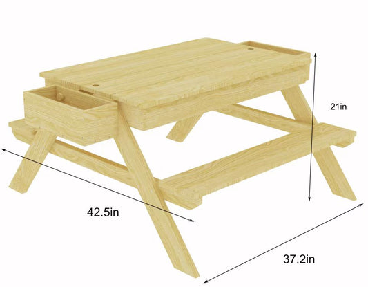 Mojave - Outdoor Picnic and Sand Table Playset - Chickadees Wooden Toys