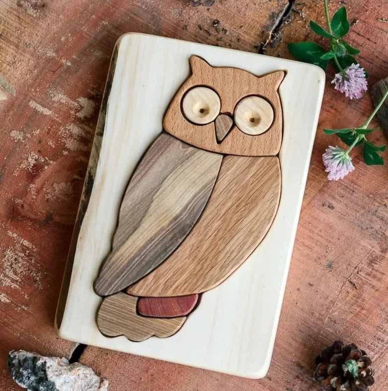 Natural Wood Owl Puzzle