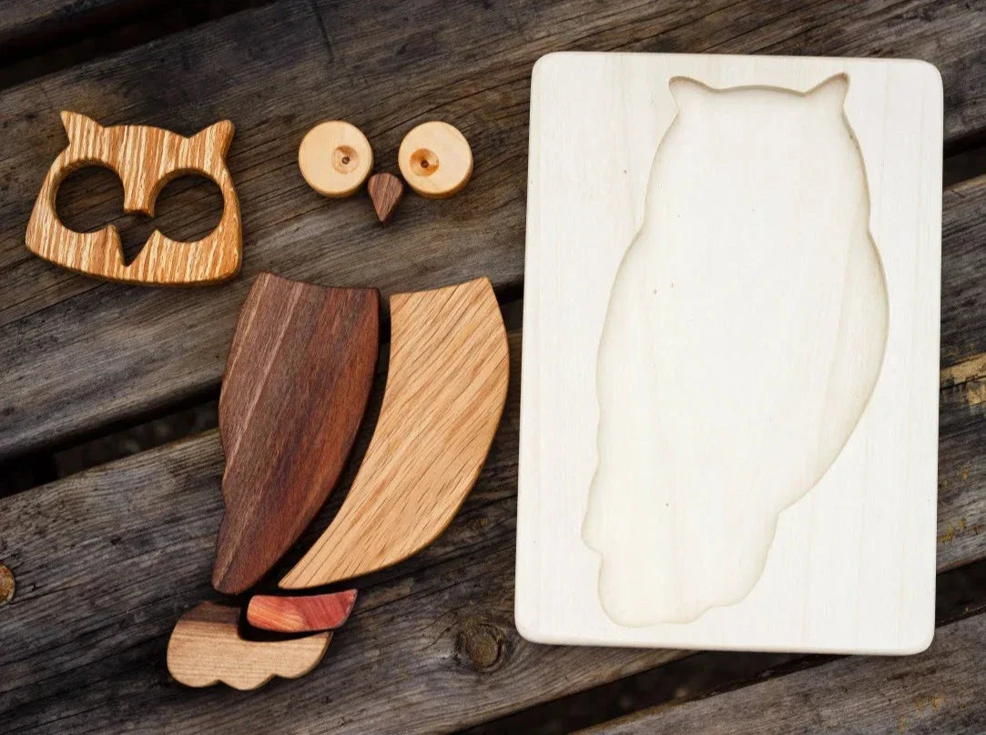 Natural Wood Owl Puzzle