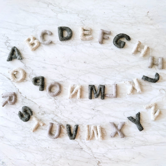 Rainbow Alphabet Banner Kids Room Garland 7ft - Chickadees Wooden Toys