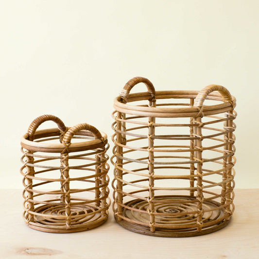 Rattan Cylinder Basket - Storage Baskets, set of 2 | LIKHÂ