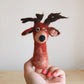 Red Reindeer Finger Puppet
