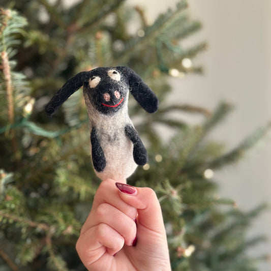 Shaun The Sheep Inspired Finger Puppet - Chickadees Wooden Toys