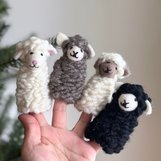 Sheep finger puppet - Chickadees Wooden Toys