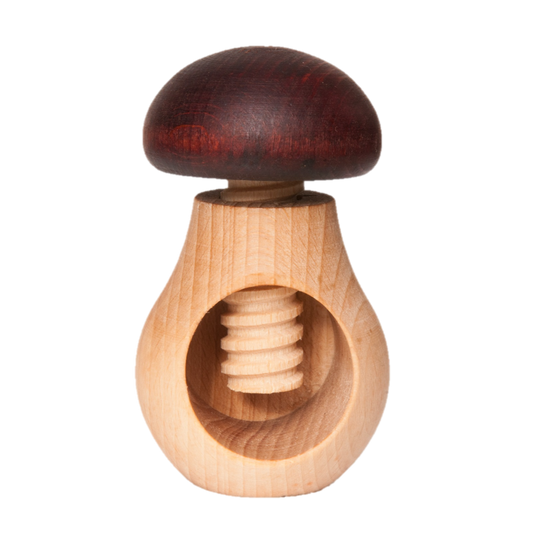 Wooden Nutcracker Mushroom with Screw Toy