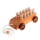Pull Along Car with ten Wooden Peg Passengers