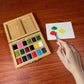 Watercolor Set – Bamboo Box – 18 Pans – Eco-Friendly - Chickadees Wooden Toys