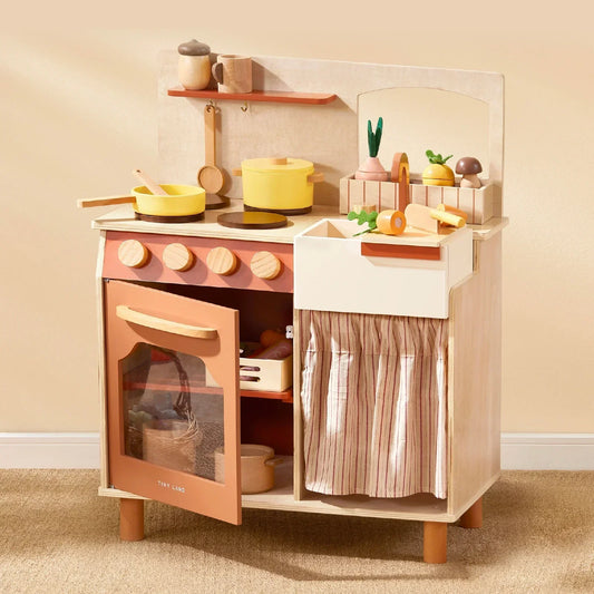 Tiny Land® Cubby Kitchenette - Natural - Chickadees Wooden Toys