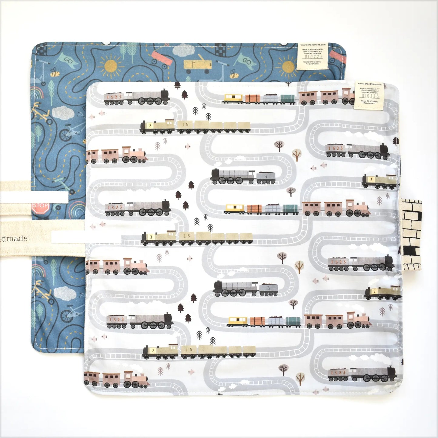 Train Play Mat for Toddlers – Portable Tracks for Travel - Chickadees Wooden Toys