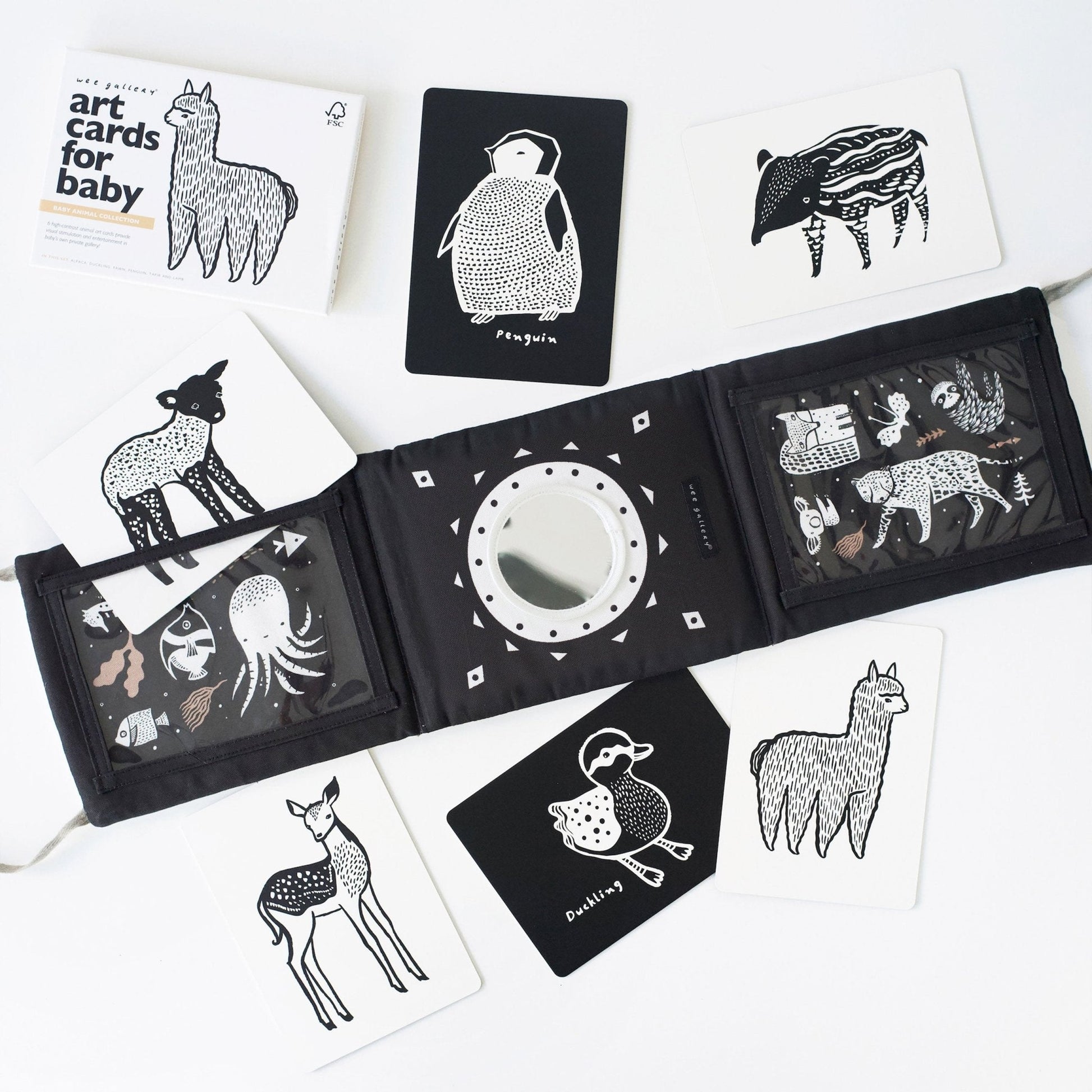 Baby Tummy Time Gallery with Mirror Bundle - Chickadees Wooden Toys