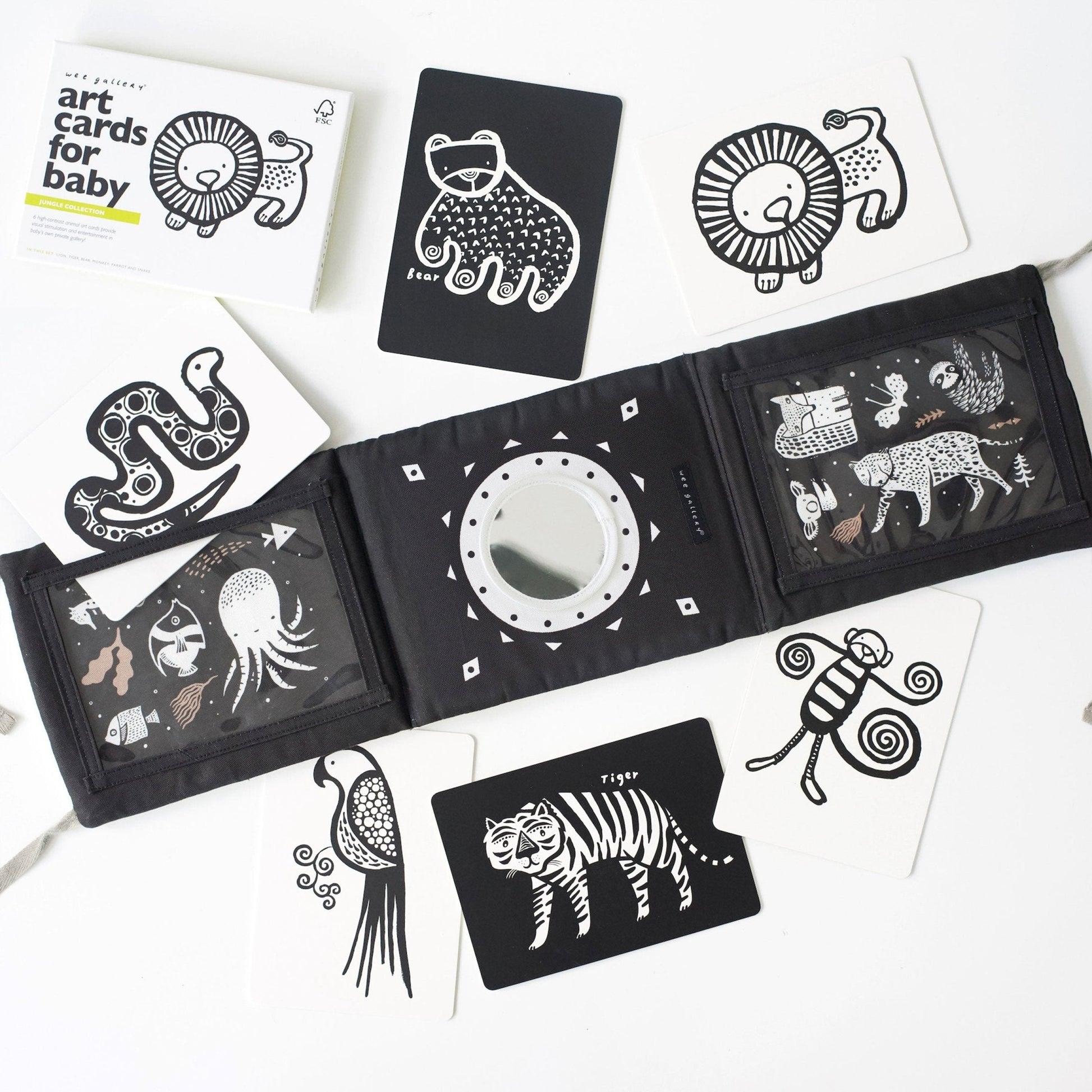 Baby Tummy Time Gallery with Mirror Bundle - Chickadees Wooden Toys