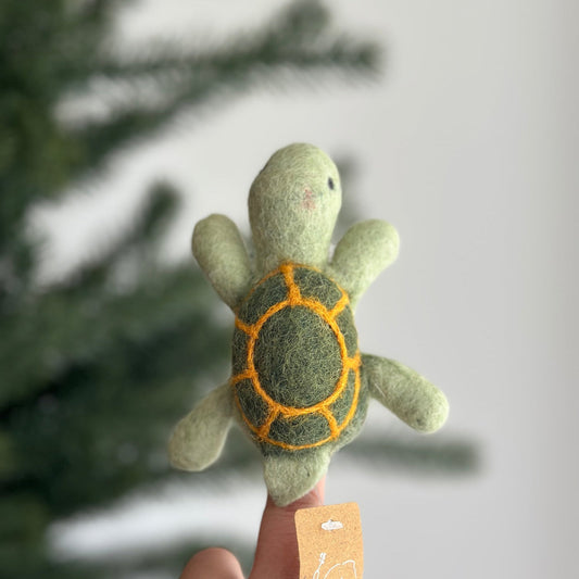 Turtle Finger Puppet - Chickadees Wooden Toys