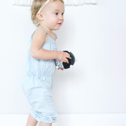 Taggy Ball with Rattle - Wild - Chickadees Wooden Toys