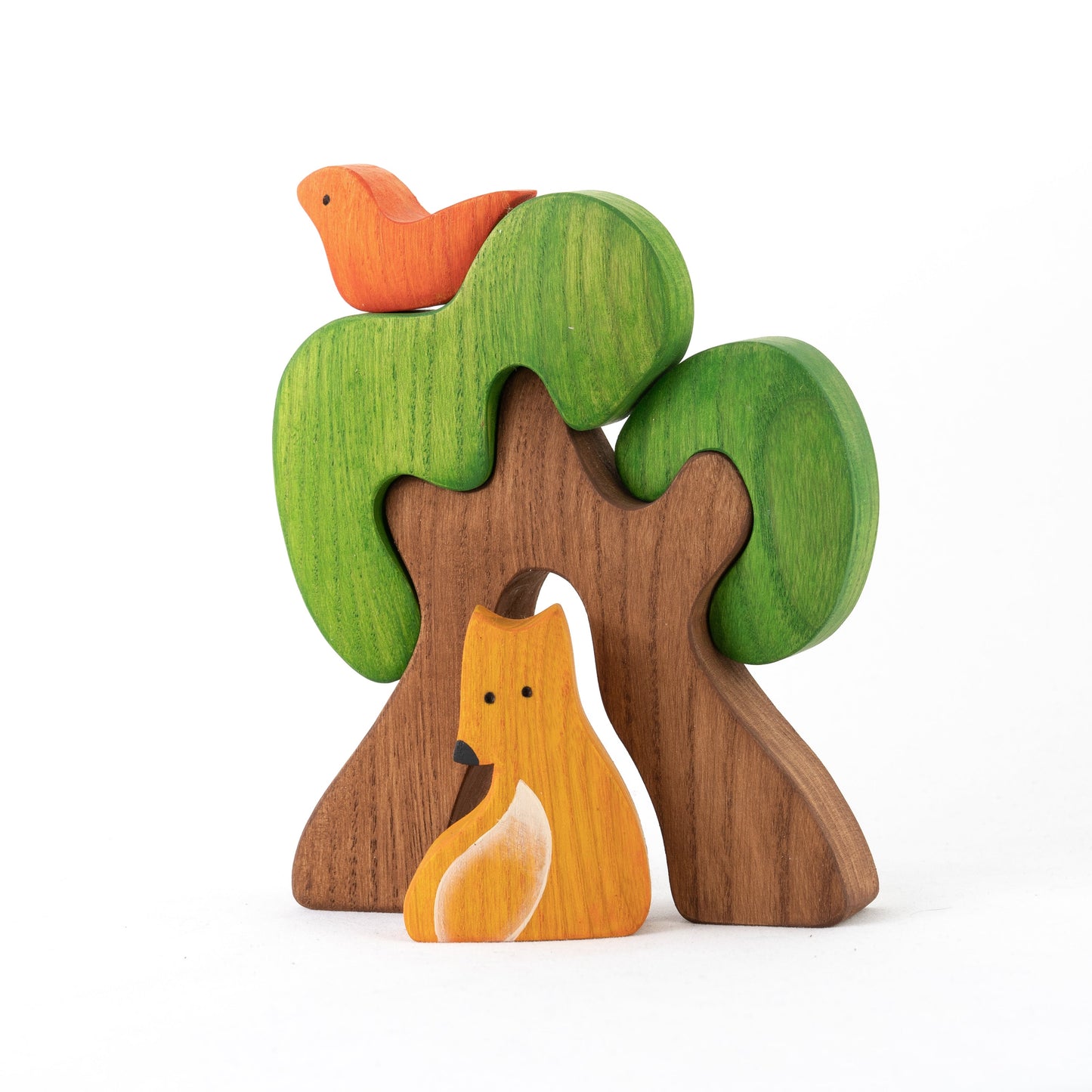 Wooden Tree Puzzle toy with Fox