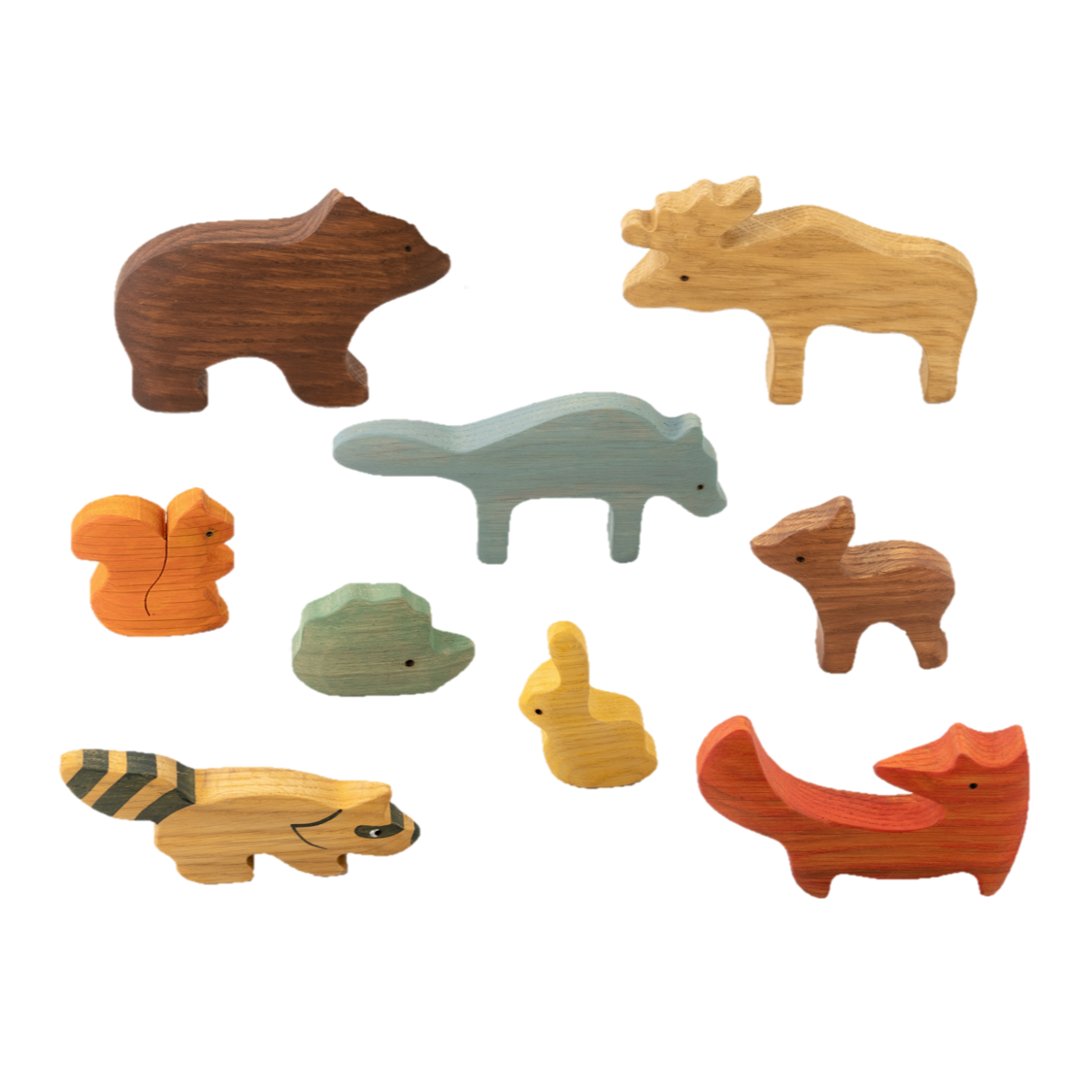 Wooden Woodland Animals set of 9