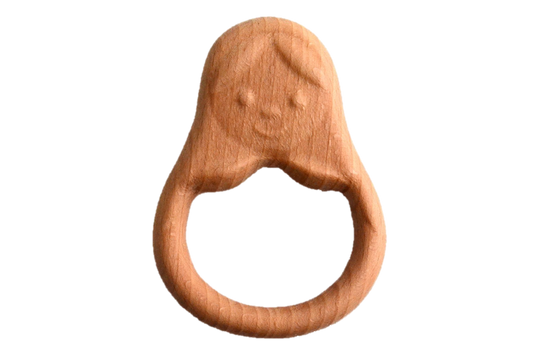 Organic Wooden Rattle-Teether Doll