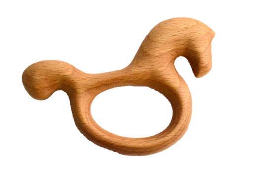 Organic Wooden Rattle-Teether Horse