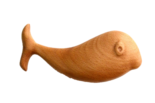 Organic Wooden Rattle toy Whale