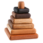 Wooden stacking toy in square shape from 6 types of wood