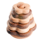 Wooden stacking toy in flower shape from 2 types of wood