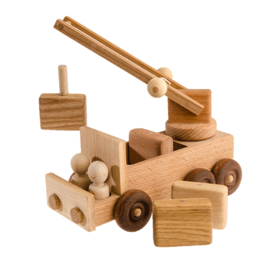 Wooden Crane Toy Truck