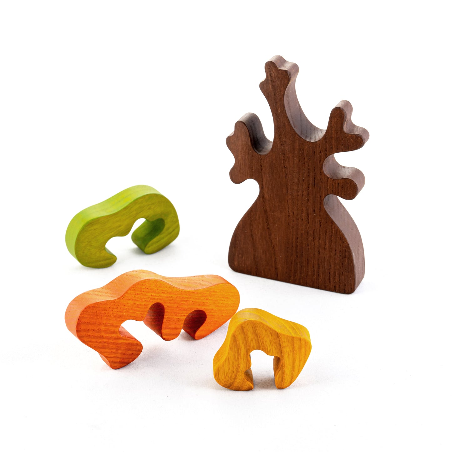 Wooden Autumn Tree with three crowns puzzle