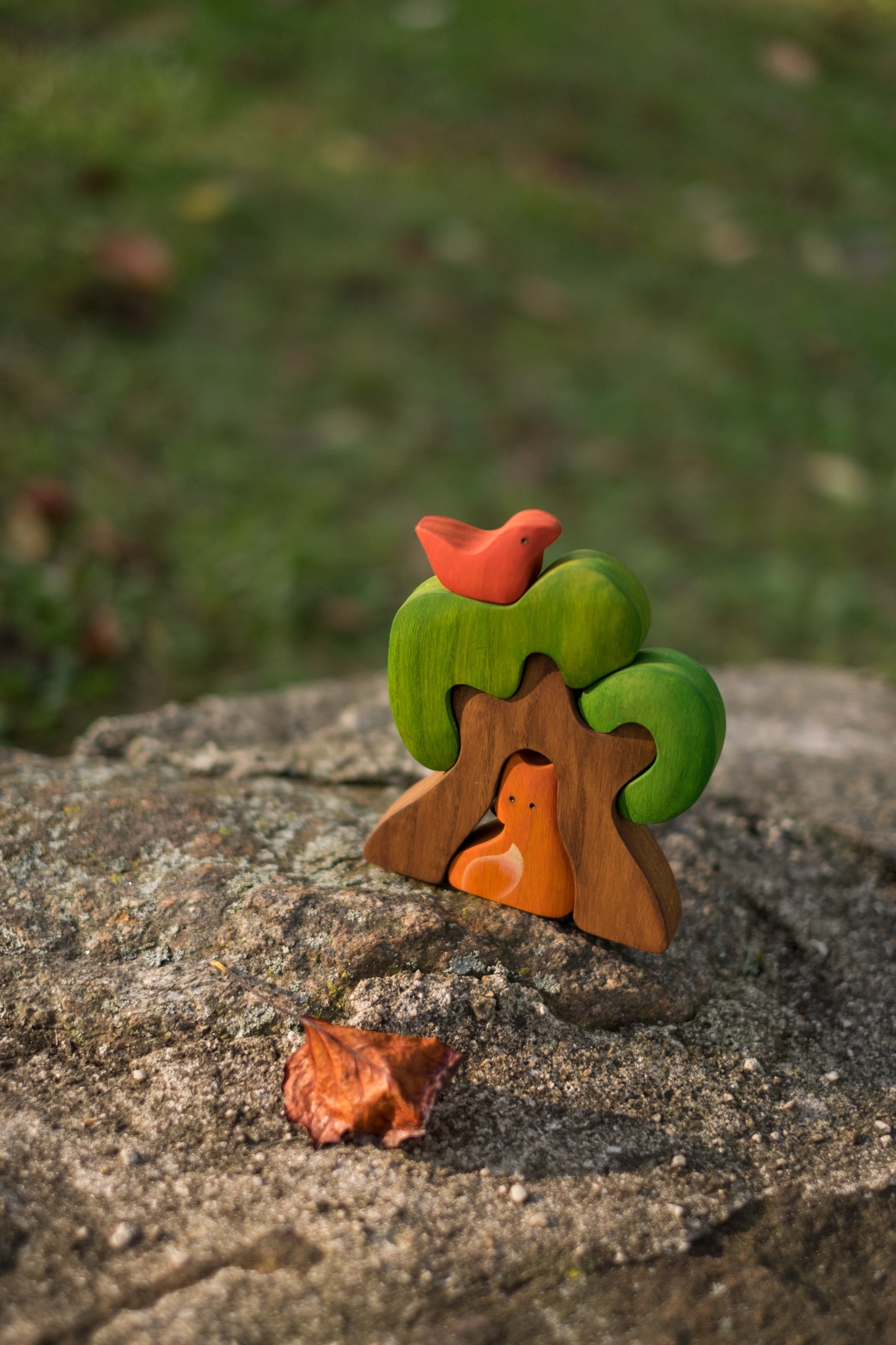 Wooden Tree Puzzle toy with Fox