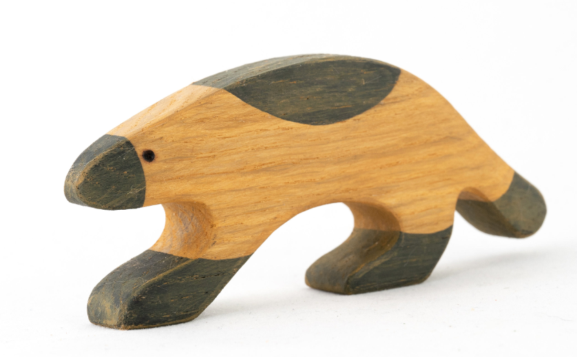 Wooden forest animal toy Wolverine