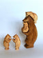 Hand-Carved Wooden Cubs Figurines set of 2