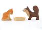 Wooden Cat and Dog Figurines