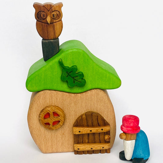 Wooden House with Gnome