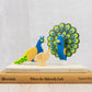 Wooden Peacock  Family set of 3