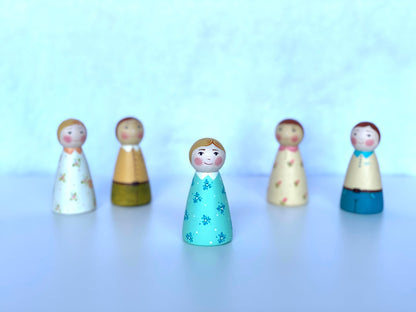 Wooden Peg Dolls Boy/Girl - Chickadees Wooden Toys