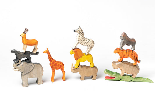 Wooden Safari Animals Toys - Chickadees Wooden Toys