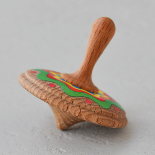 Wooden Spinning Top Toy painted - Chickadees Wooden Toys