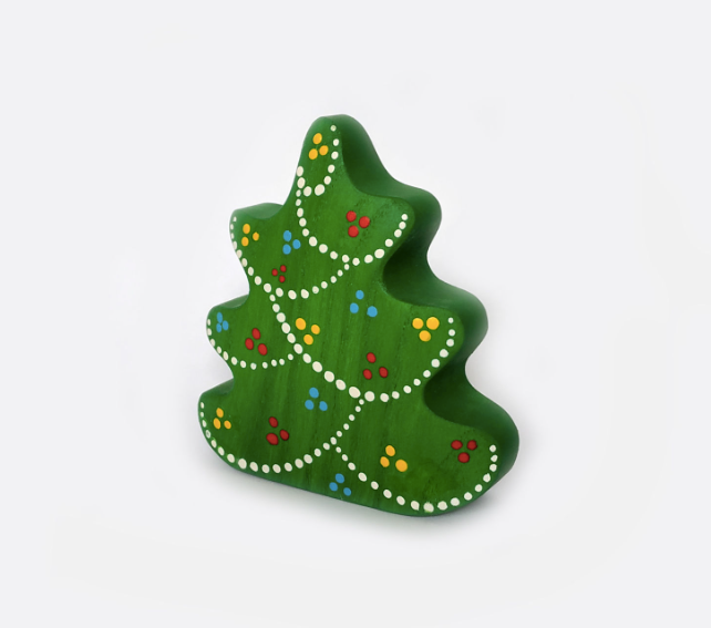 Wooden small tree figurine decorated