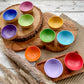 10 Rainbow Wooden Bowls - Chickadees Wooden Toys