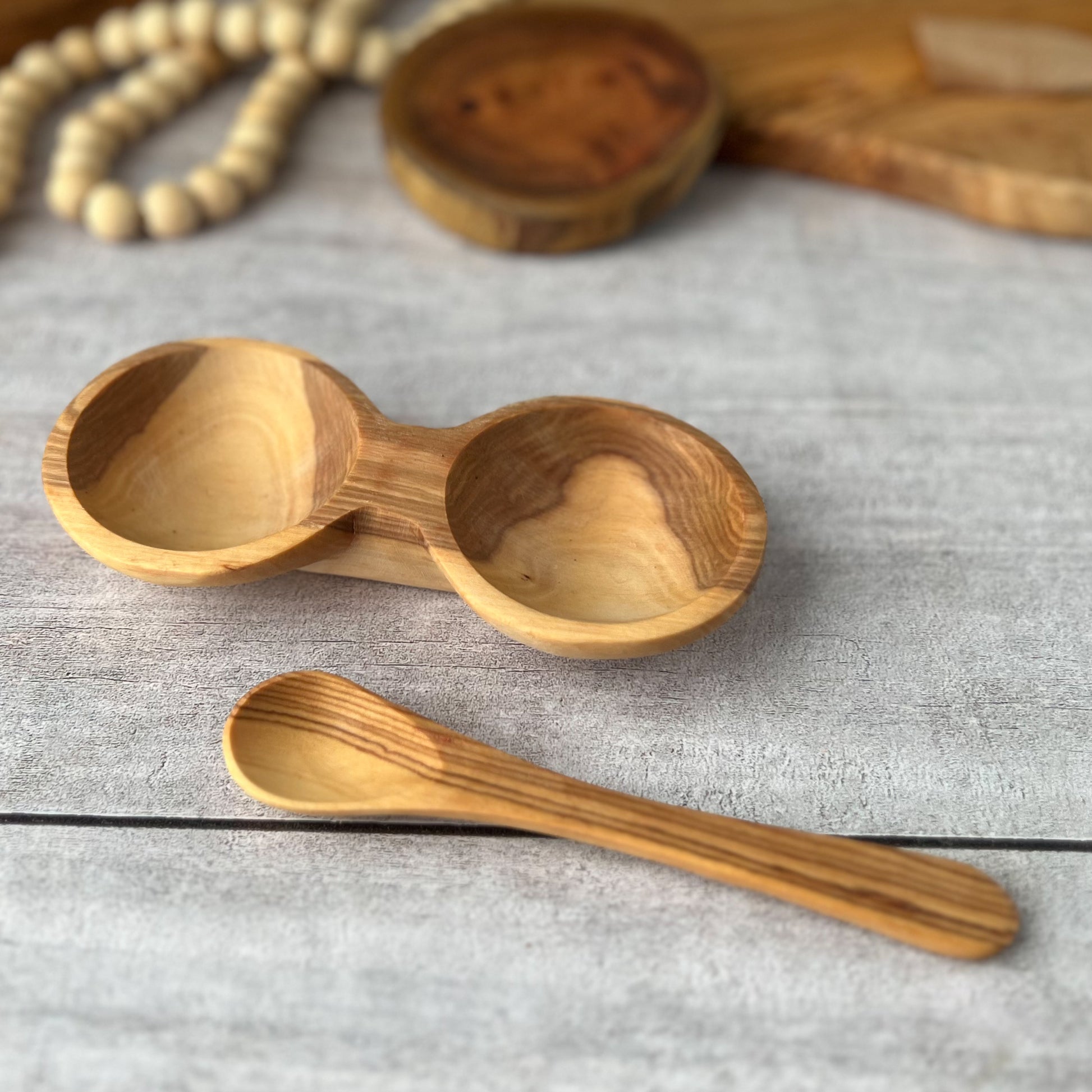 Double Wild Olive Wood Transfer Bowls - Chickadees Wooden Toys