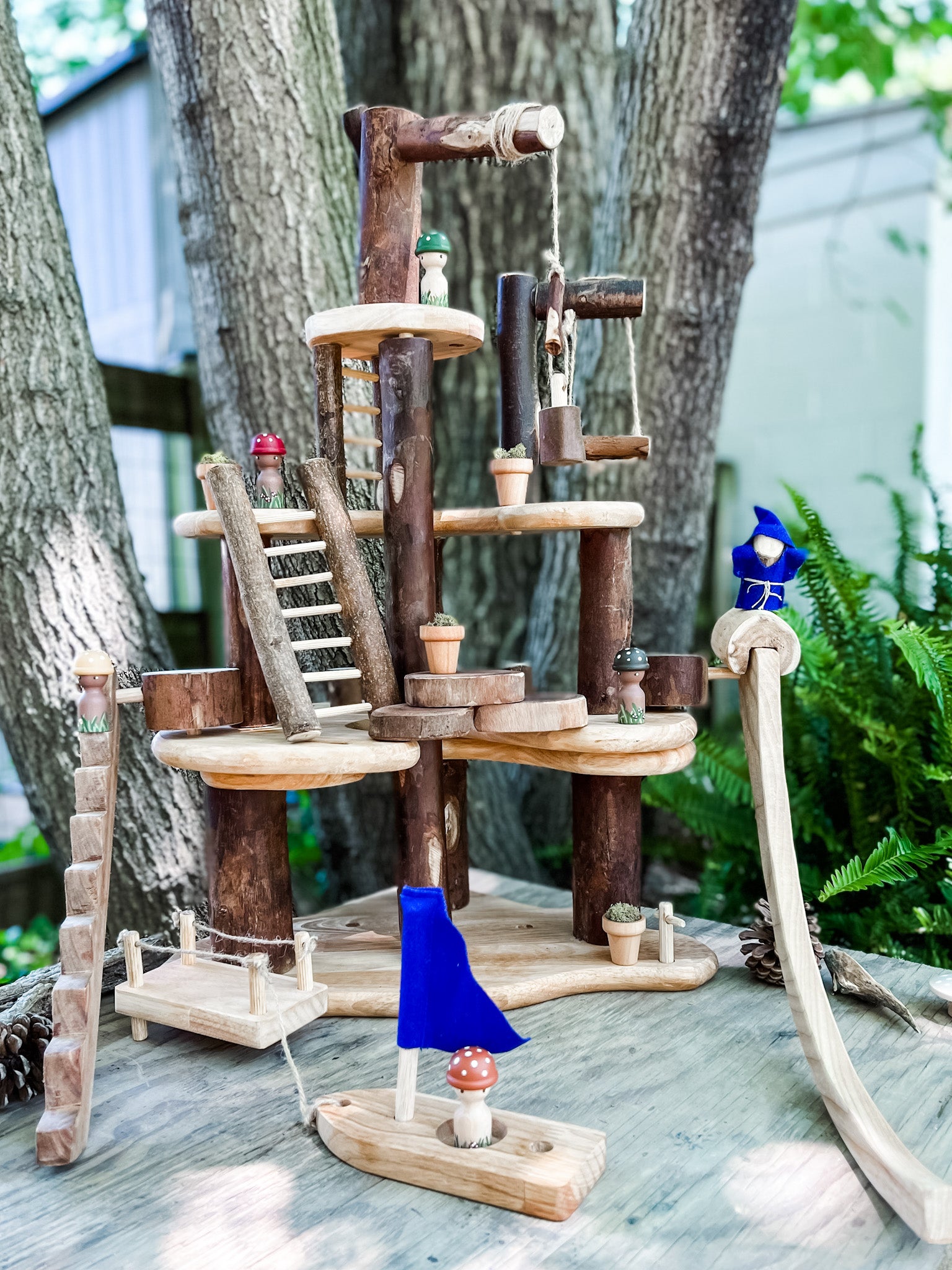 Tree Blocks Treehouse Cottage - Chickadees Wooden Toys